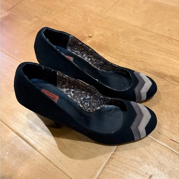 Missoni Target suede block heel pump shoe black sz 7.5 - Picture 2 of 8
